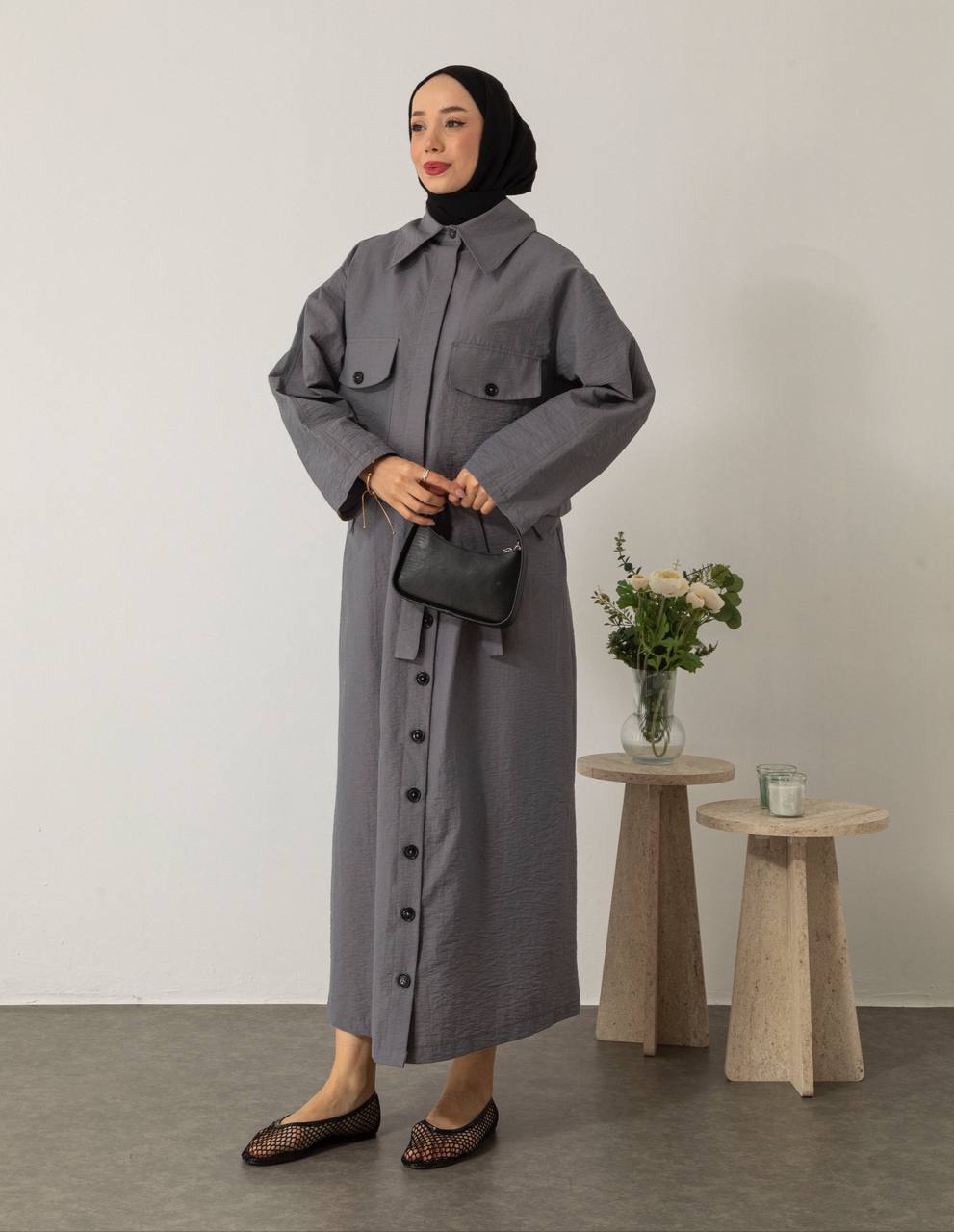 Tailleur jupe à poches détaillées