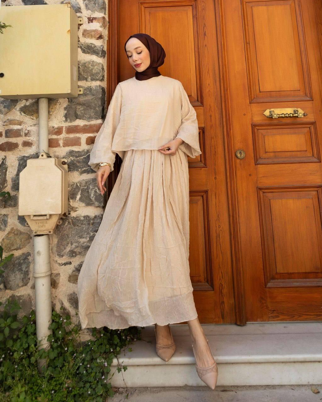 Ensemble jupe à motifs froissés