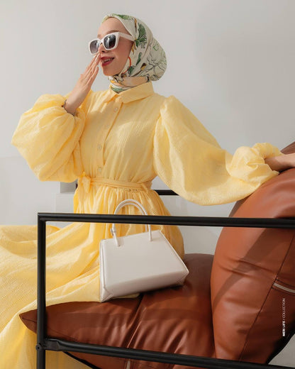 Robe Longue Asymétrique Ceinturée