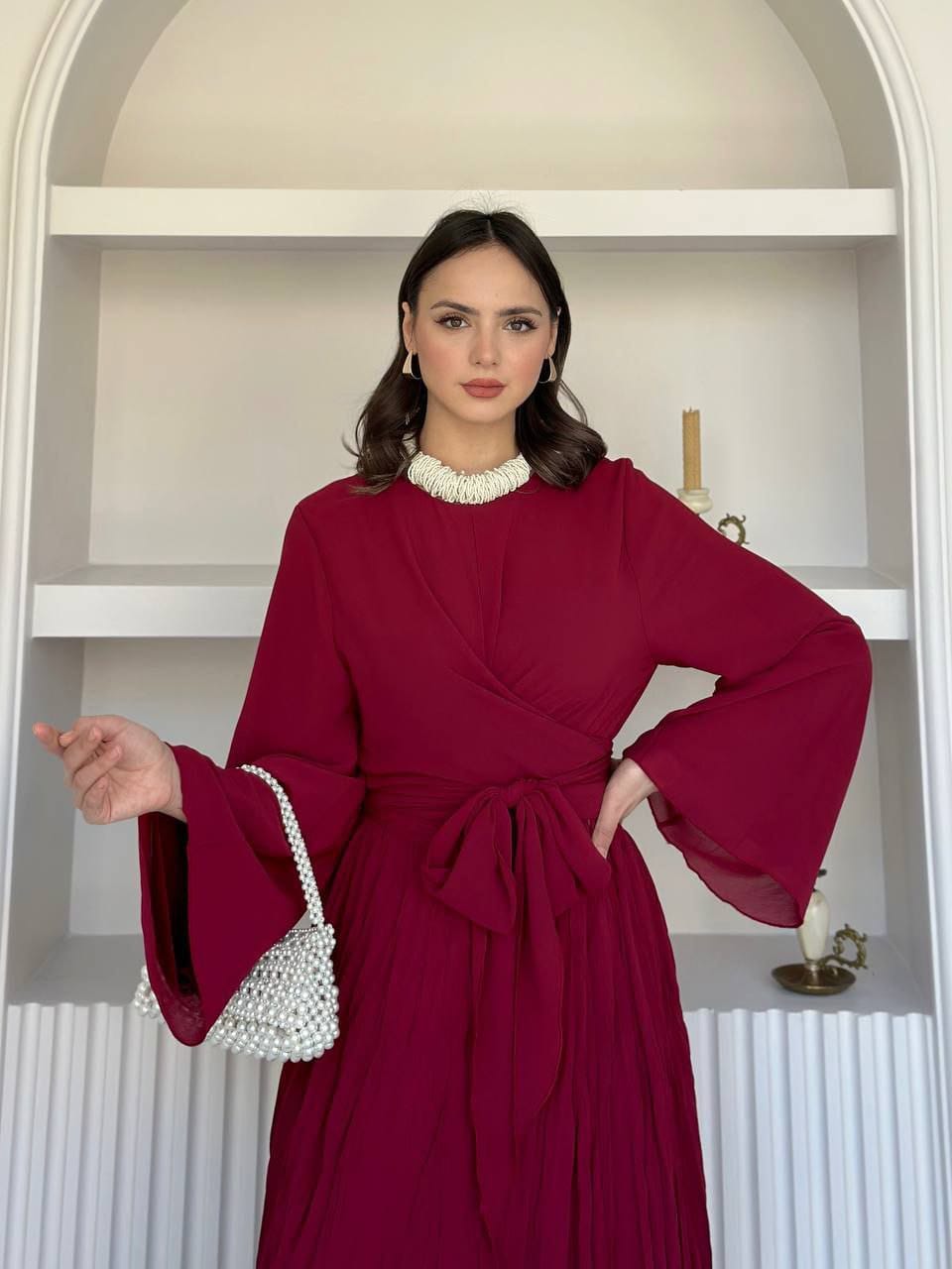 Robe Longue Ceinturée Élégante