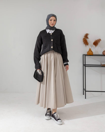 Cardigan chic à boutons dorés