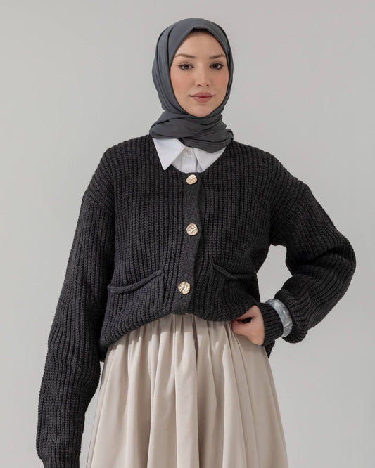 Cardigan chic à boutons dorés