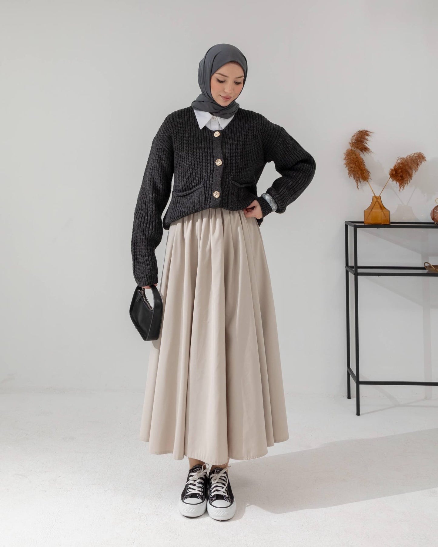 Cardigan chic à boutons dorés